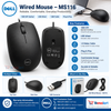 Dell Wired Mouse – MS116 | 1000 DPI Optical USB Mouse | 1.8M Cable | Plug & Play | Black